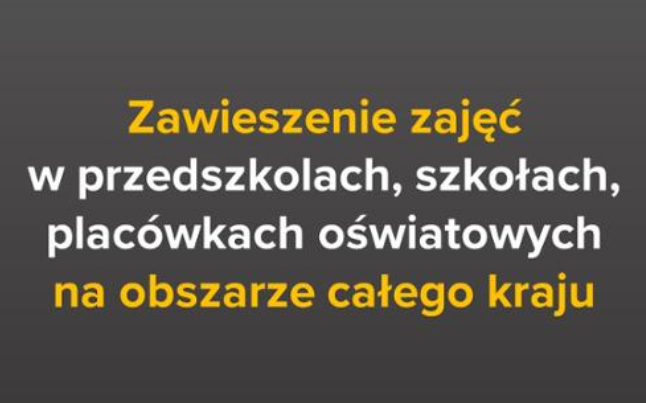 Zawieszenie zajęć dydaktyczno-wychowawczych w przedszkolach, szkołach i placówkach oświatowych